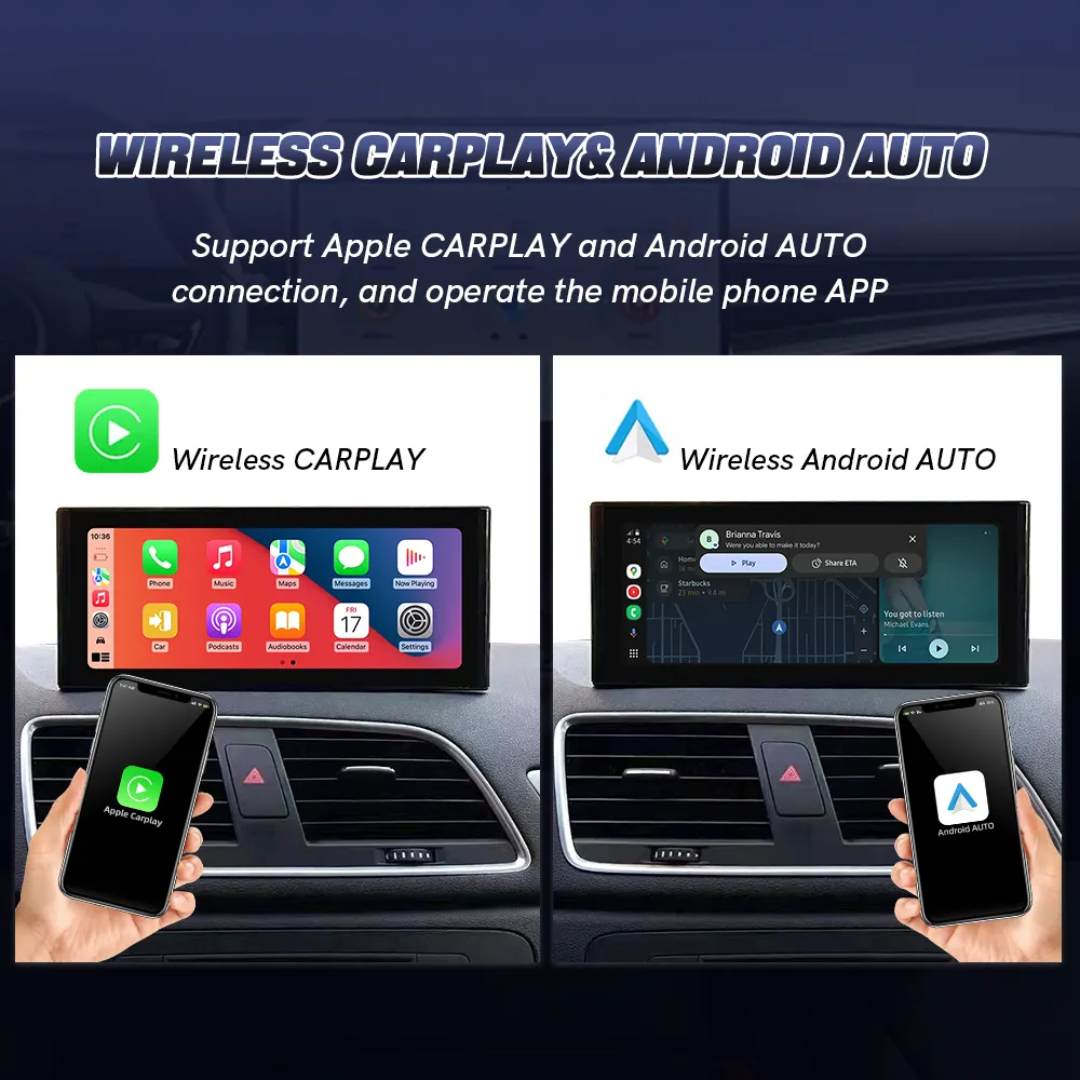 AUDI Q3 (2013–2018) – RMC + HN+R 10.25 inch Android Multimedia System | GPS | Wi-Fi | Bluetooth | A2DP | Wireless Apple CarPlay & Android Auto | 360° View