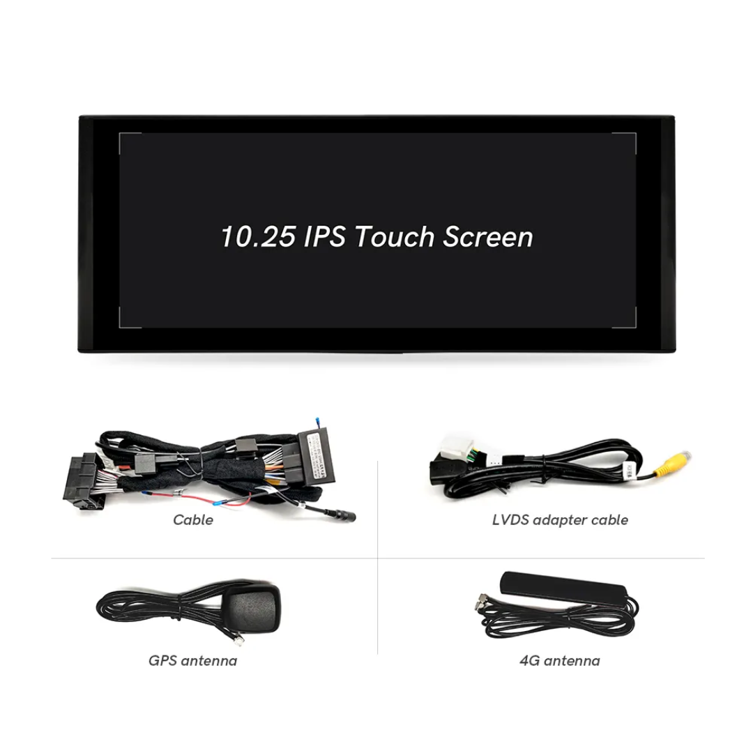 AUDI Q3 (2013–2018) – RMC + HN+R 10.25 inch Android Multimedia System | GPS | Wi-Fi | Bluetooth | A2DP | Wireless Apple CarPlay & Android Auto | 360° View
