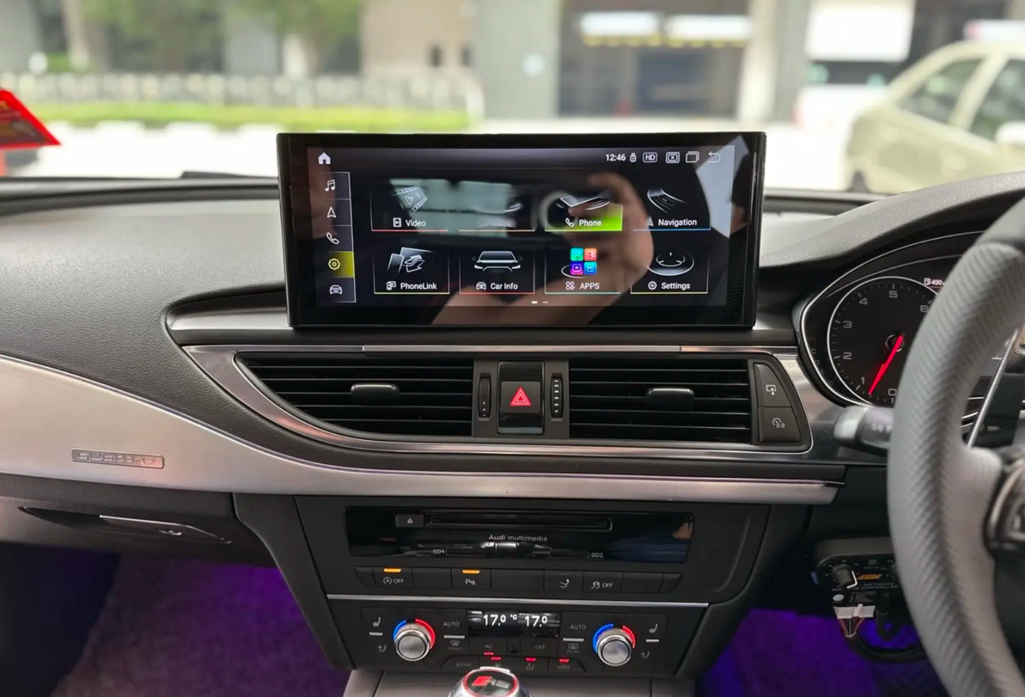 AUDI A6/A6L/A7/C7/RS6/RS7/S6/S7 (2012–2015) – Lower Version 12.5 inch Android Multimedia System | GPS | Wi-Fi | Bluetooth | A2DP | Wireless Apple CarPlay & Android Auto | 360° View