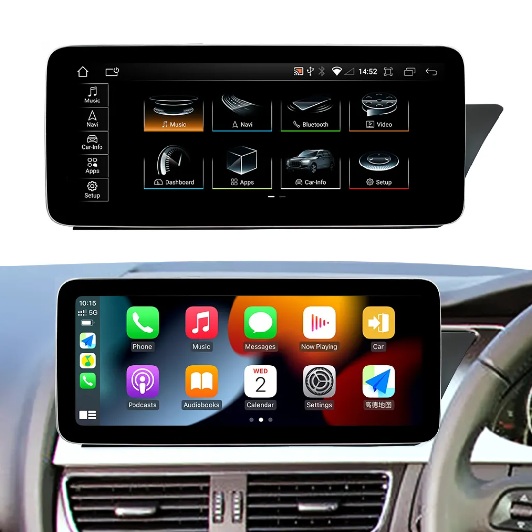 AUDI A5 (2008–2016) – MMI / Without MMI 12.5 inch Android Multimedia System | GPS | Wi-Fi | Bluetooth | A2DP | Wireless Apple CarPlay & Android Auto | 360° View
