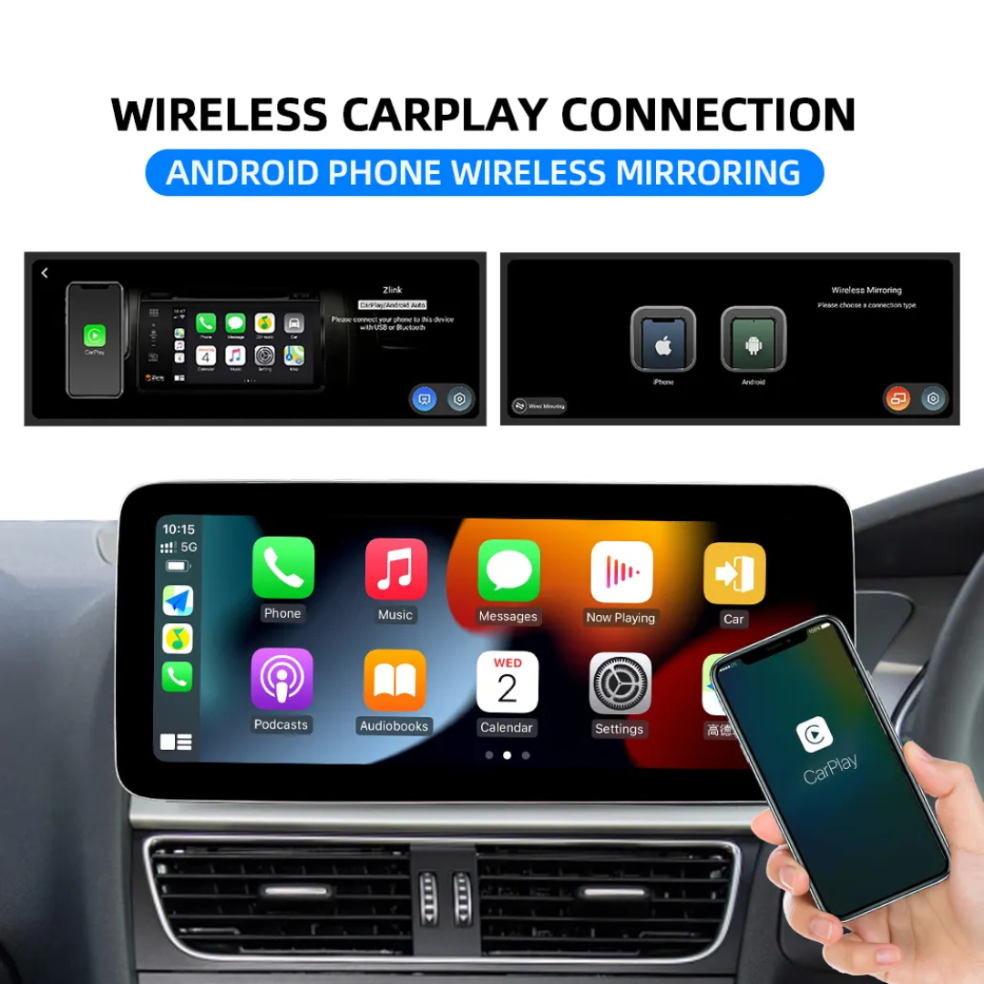 AUDI A5 (2008–2016) – MMI / Without MMI 12.5 inch Android Multimedia System | GPS | Wi-Fi | Bluetooth | A2DP | Wireless Apple CarPlay & Android Auto | 360° View
