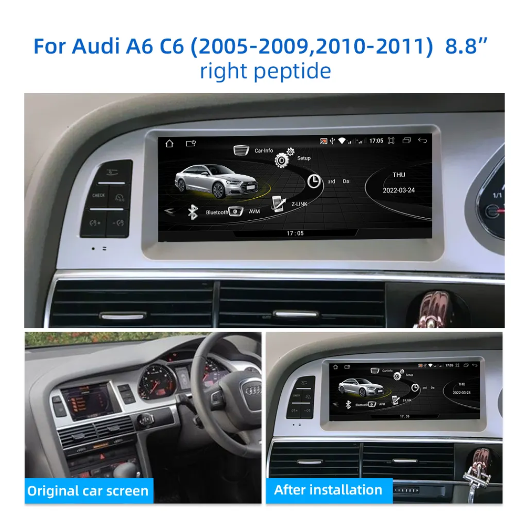 AUDI A6 (2010–2011) – AC Key 3G 8.8 inch Android Multimedia System | GPS | Wi-Fi | Bluetooth | A2DP | Wireless Apple CarPlay & Android Auto | 360° View