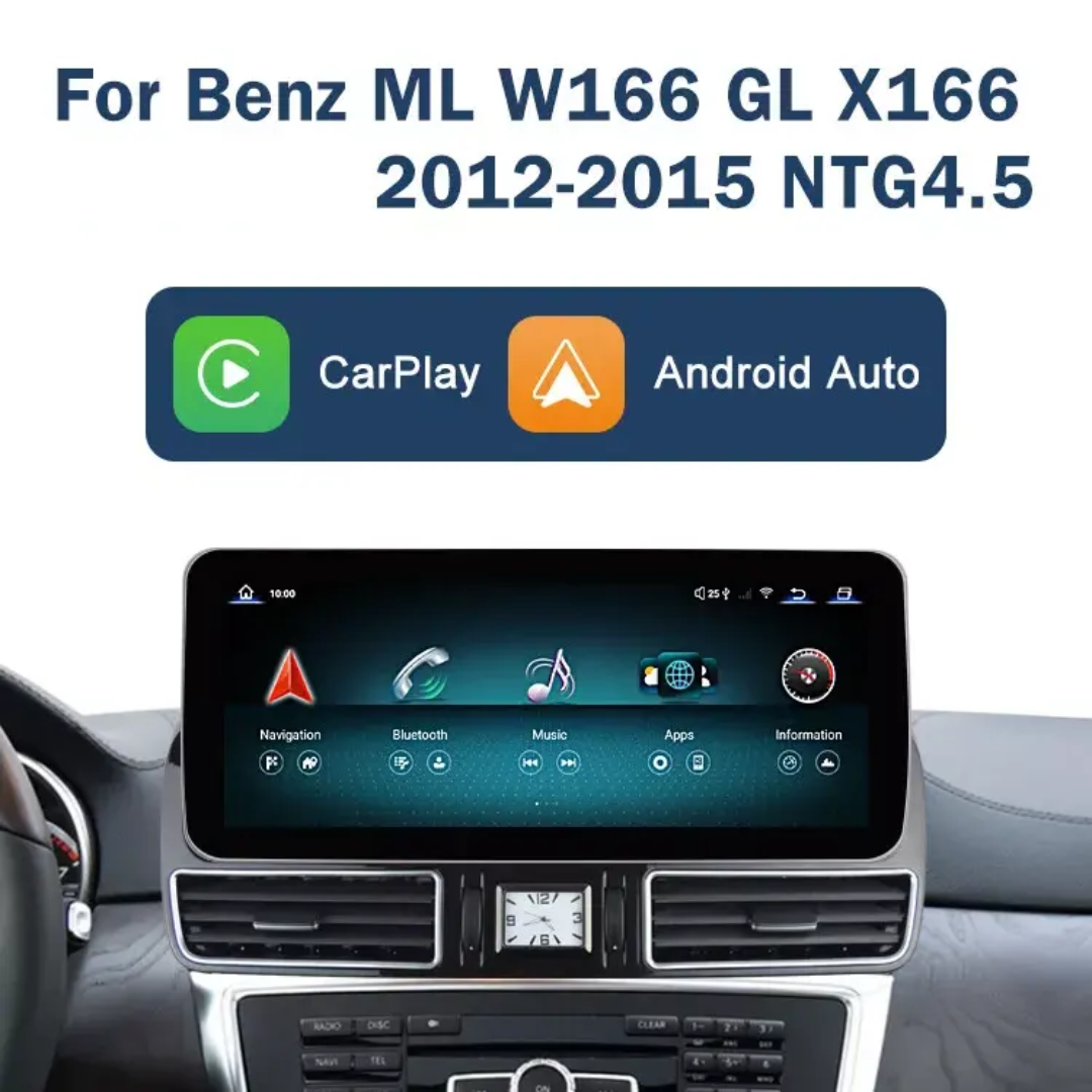 MERCEDES BENZ ML-Class W166 (2012–2015) – NTG4.5 12.5 inch Android Multimedia System | GPS | Wi-Fi | 4G SIM | Bluetooth | A2DP | Wireless Apple CarPlay & Android Auto | 360° View
