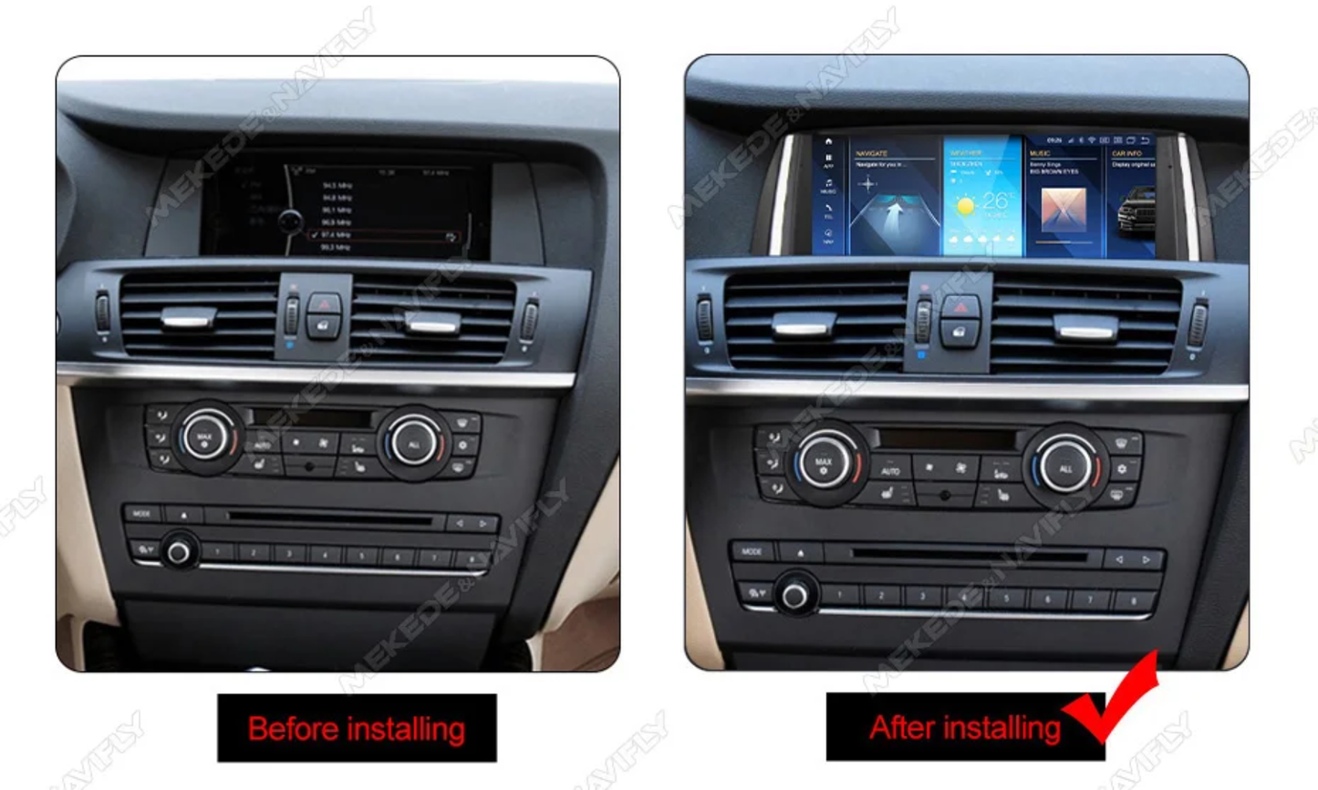 BMW X3 F25 (2011–2013) – CIC 8.8 inch Android Multimedia System | GPS | Wi-Fi | 4G SIM | Bluetooth | A2DP | Wireless Apple CarPlay & Android Auto | 360° View