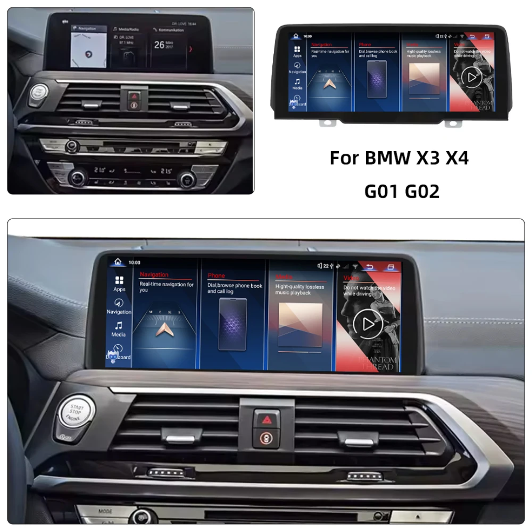 BMW X3 G01 X4 G02 (2018– ) – EVO 10.25 inch Android Multimedia System | GPS | Wi-Fi | 4G SIM | Bluetooth | A2DP | Wireless Apple CarPlay & Android Auto | 360° View