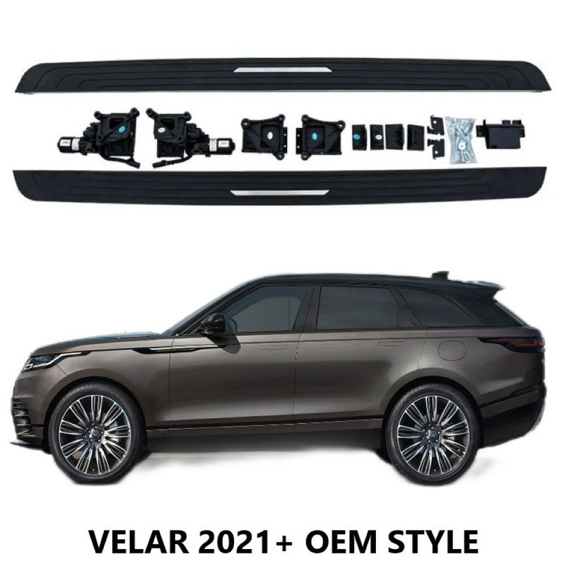 Car Axis India Compatible Automatic Deployable Electric Side Steps for 2021+ Land Rover Velar - Retractable Ladder Pedal Running Boards in OEM Style