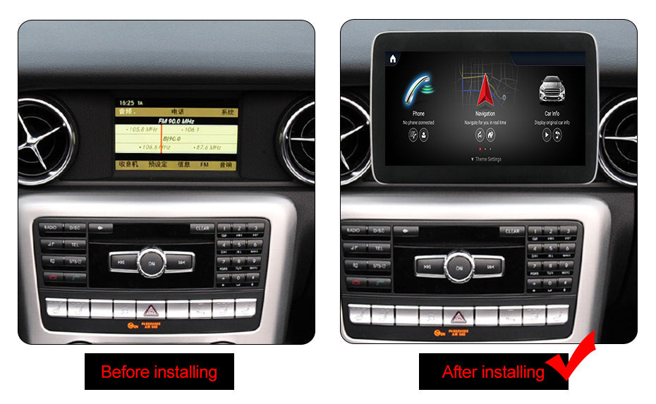 MERCEDES BENZ SLK R172 / SL R231 (2011–2015) – NTG4.5 / NTG 5.0 8.4 inch Android Multimedia System | GPS | Wi-Fi | 4G SIM | Bluetooth | A2DP | Wireless Apple CarPlay & Android Auto | 360° View