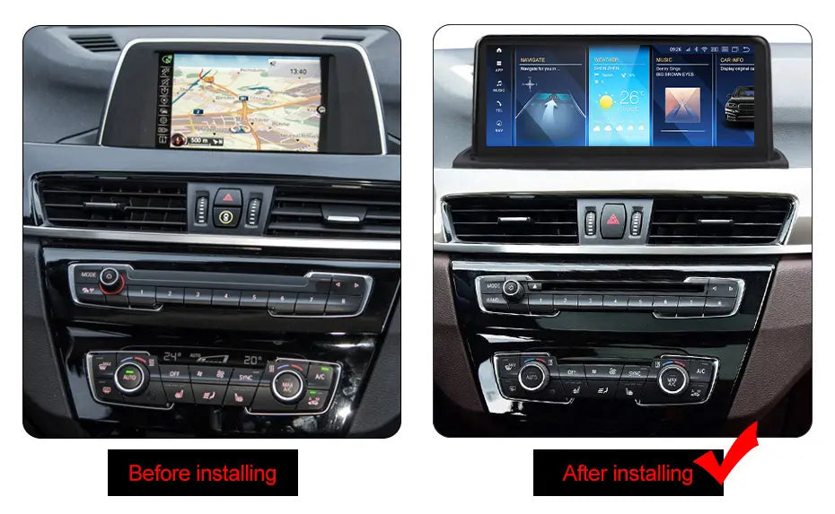 BMW X1 F48 (2016–2017) – NBT 10.25 inch Android Multimedia System | GPS | Wi-Fi | 4G SIM | Bluetooth | A2DP | Wireless Apple CarPlay & Android Auto | 360° View