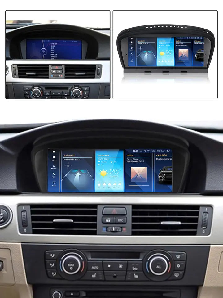 BMW 3 Series E90/E91/E92/E93/M3 (2005–2012) – CCC / CIC 10.25 inch Android Multimedia System | GPS | Wi-Fi | 4G SIM | Bluetooth | A2DP | Wireless Apple CarPlay & Android Auto | 360° View