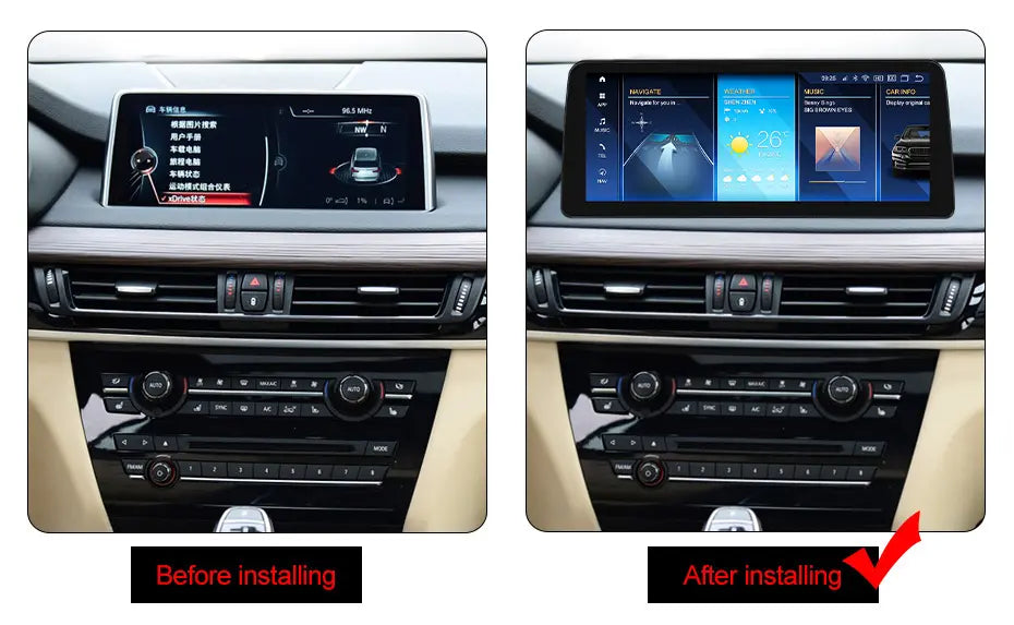 BMW X5 F15 (2017–2018), X6 F16 (2017–2019) – EVO 12.5 inch Android Multimedia System | GPS | Wi-Fi | 4G SIM | Bluetooth | A2DP | Wireless Apple CarPlay & Android Auto | 360° View