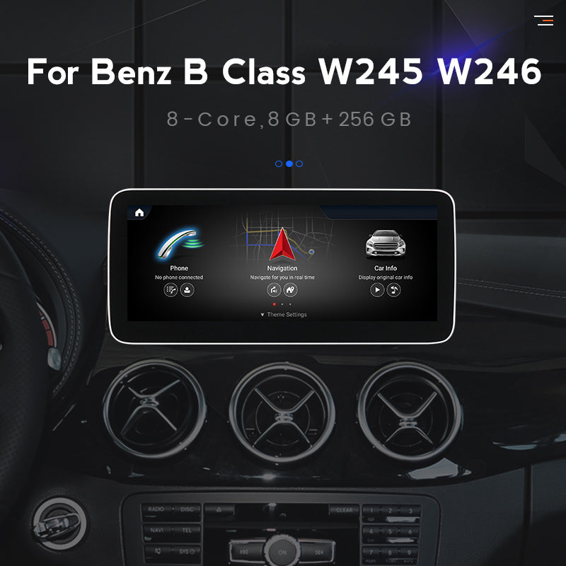 MERCEDES BENZ B-Class W246 (2011–2013) – NTG4.5 / NTG5.0 10.25 inch Android Multimedia System | GPS | Wi-Fi | 4G SIM | Bluetooth | A2DP | Wireless Apple CarPlay & Android Auto | 360° View