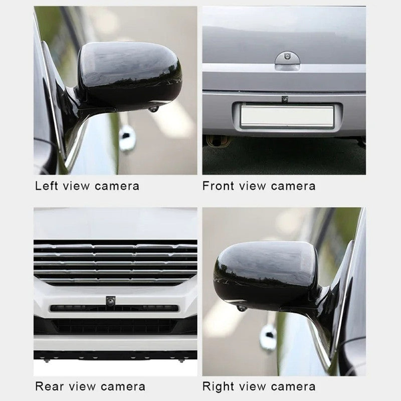 Car Axis India 360° Panoramic Surround View Camera System - AHD 1080p Compatible with Android Player - Front, Rear, Left & Right Cameras