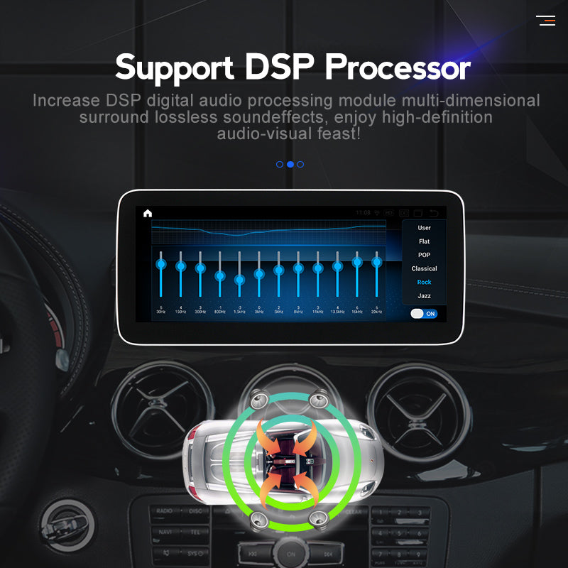 MERCEDES BENZ B-Class W246 (2011–2013) – NTG4.5 / NTG5.0 10.25 inch Android Multimedia System | GPS | Wi-Fi | 4G SIM | Bluetooth | A2DP | Wireless Apple CarPlay & Android Auto | 360° View