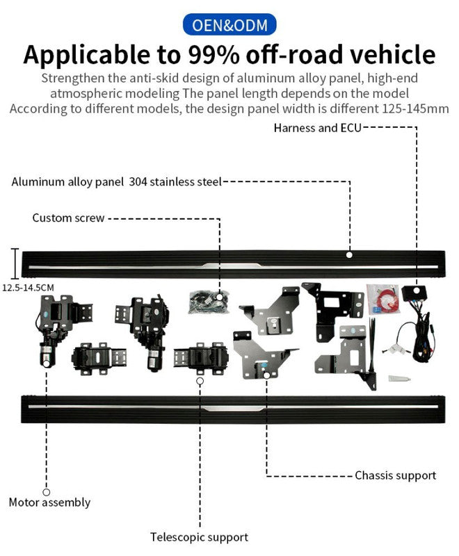 Car Axis India Compatible Automatic Deployable Electric Side Steps for Land Rover Velar (2017-2020) - Retractable Ladder Pedal Running Boards