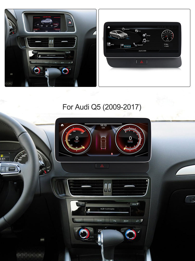 AUDI Q5 (2009–2018) – MMI / Without MMI 12.5 inch Android Multimedia System | GPS | Wi-Fi | Bluetooth | A2DP | Wireless Apple CarPlay & Android Auto | 360° View