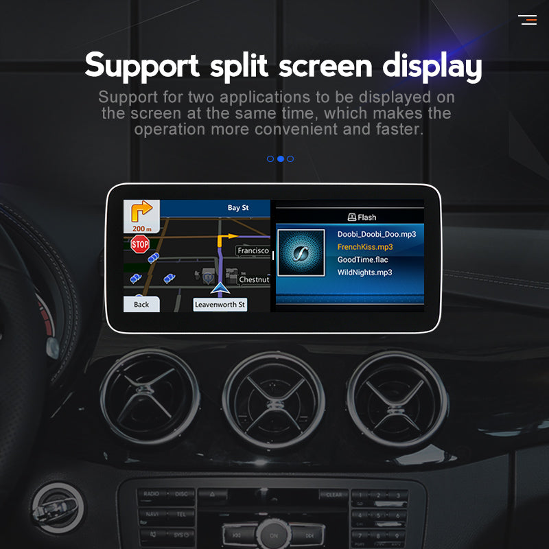 MERCEDES BENZ B-Class W246 (2011–2013) – NTG4.5 / NTG5.0 10.25 inch Android Multimedia System | GPS | Wi-Fi | 4G SIM | Bluetooth | A2DP | Wireless Apple CarPlay & Android Auto | 360° View