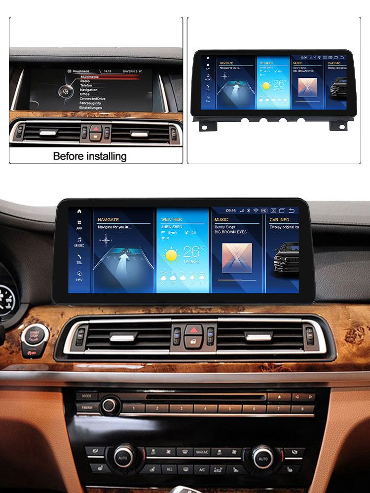 BMW 7 Series F01/F02 (2013–2015) – NBT 12.5 inch Android Multimedia System | GPS | Wi-Fi | 4G SIM | Bluetooth | A2DP | Wireless Apple CarPlay & Android Auto | 360° View