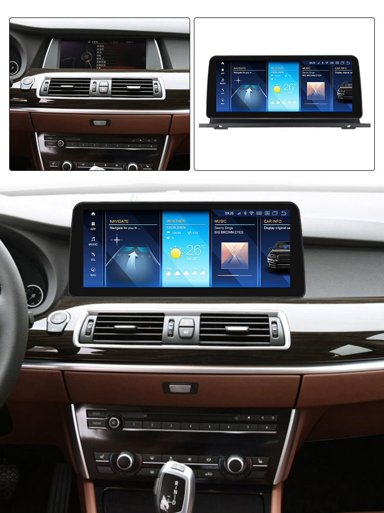 BMW 5 Series F07 GT (2013–2018) – NBT 12.5 inch Android Multimedia System | GPS | Wi-Fi | 4G SIM | Bluetooth | A2DP | Wireless Apple CarPlay & Android Auto | 360° View