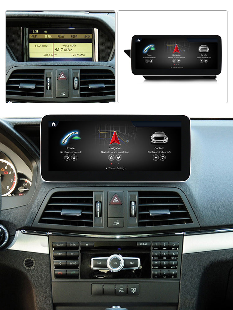 MERCEDES BENZ E-Class Coupe C207/A207 (2010–2012) – NTG4.0 10.25 inch Android Multimedia System | GPS | Wi-Fi | 4G SIM | Bluetooth | A2DP | Wireless Apple CarPlay & Android Auto | 360° View