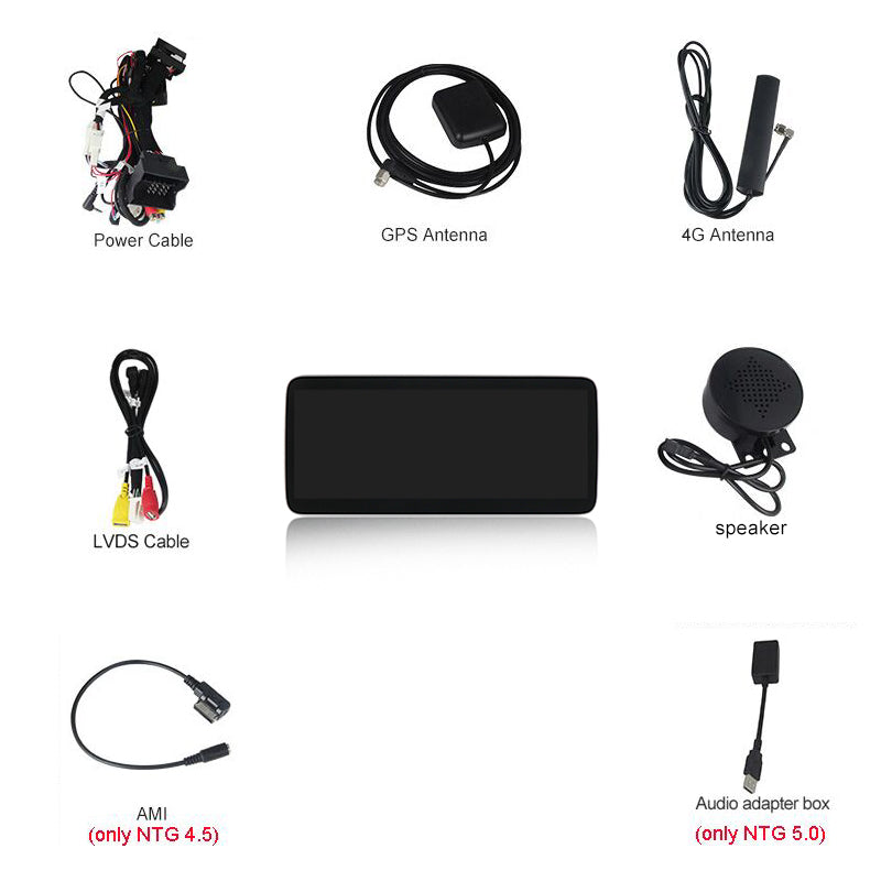 MERCEDES BENZ A-Class W176 (2013–2015) – NTG4.5 10.25 inch Android Multimedia System | GPS | Wi-Fi | 4G SIM | Bluetooth | A2DP | Wireless Apple CarPlay & Android Auto | 360° View