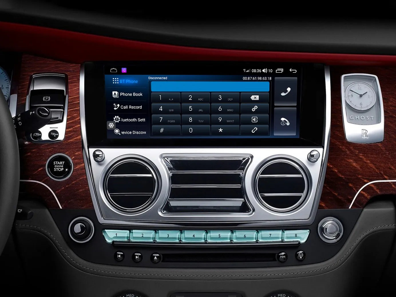 10.25-Inch Premium Android Car Stereo Multimedia Player with CarPlay and GPS for Rolls-Royce Ghost, Wraith, and Dawn