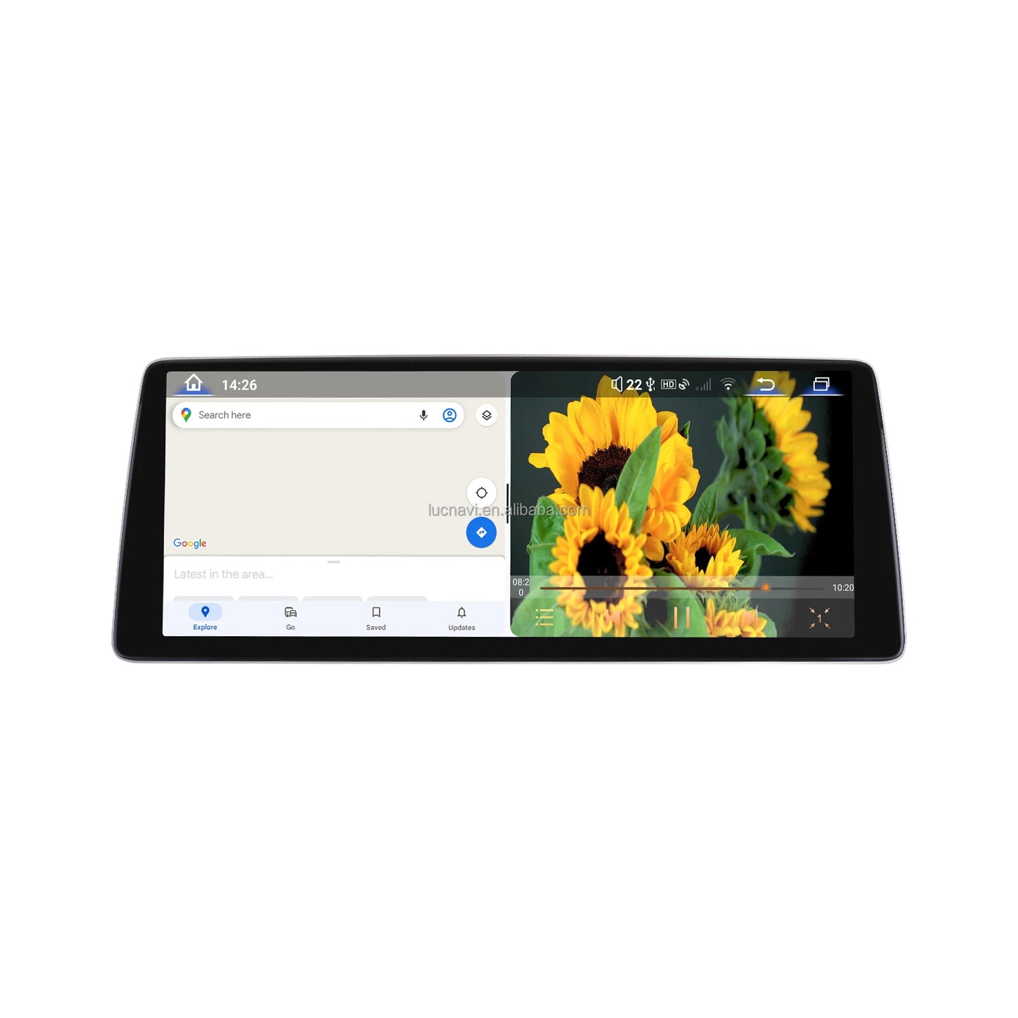 12.8"Superthin Aluminum Silver Frame Qualcomm Support 360 CarPlay for BBA 2400*900Android Car Radio Navigation Multimedia Player