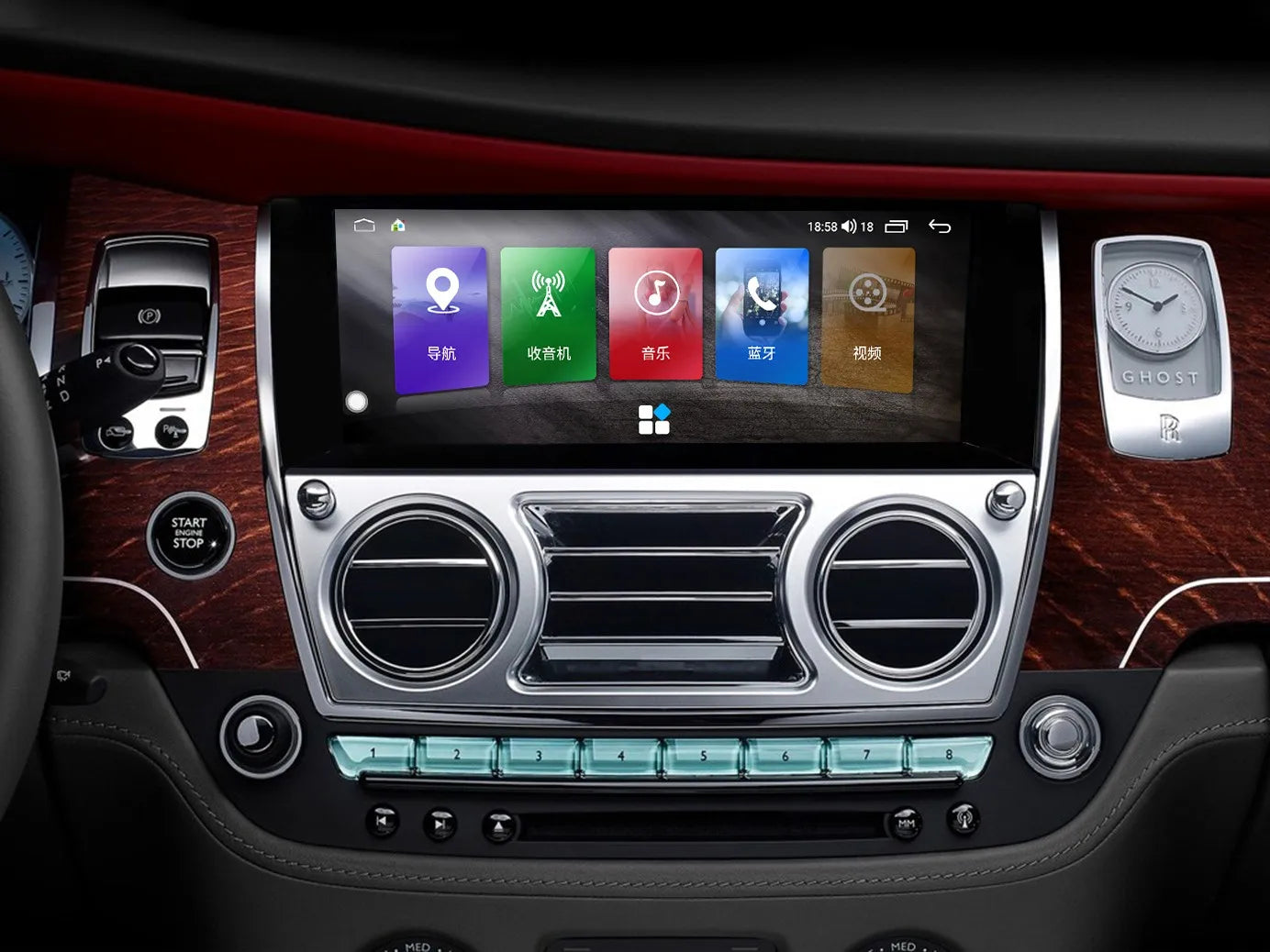 Android 13 Multimedia Player for Rolls Royce Ghost & Wraith (2013-2018) / Spofec (2015-2018) GPS Car Radio and Video System