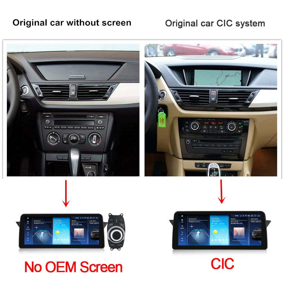 BMW X1 E84 (2009–2015) – CIC / Without Screen 12.5 inch Android Multimedia System | GPS | Wi-Fi | 4G SIM | Bluetooth | A2DP | Wireless Apple CarPlay & Android Auto | 360° View