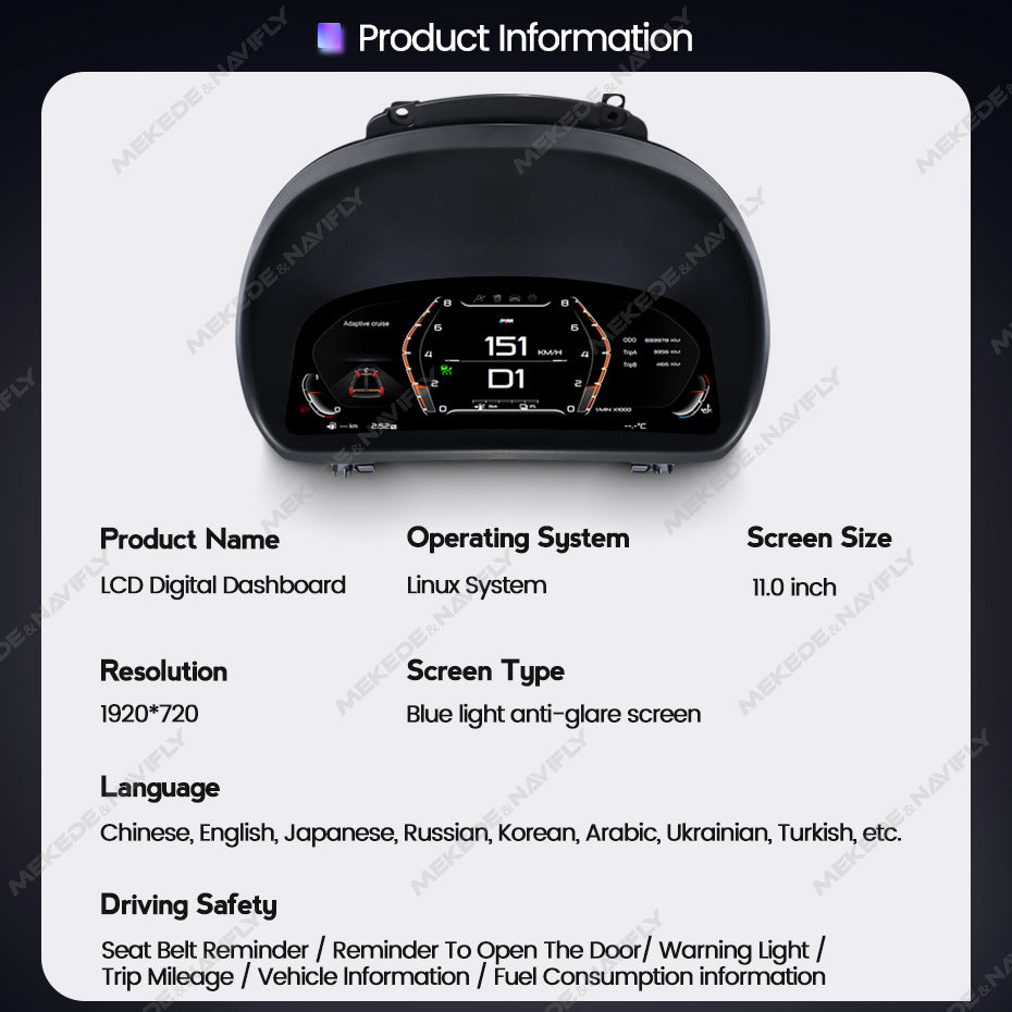 BMW 1 Series E81 E82 E87 E88 (2005-2012) BMW Digital Instrument Cluster