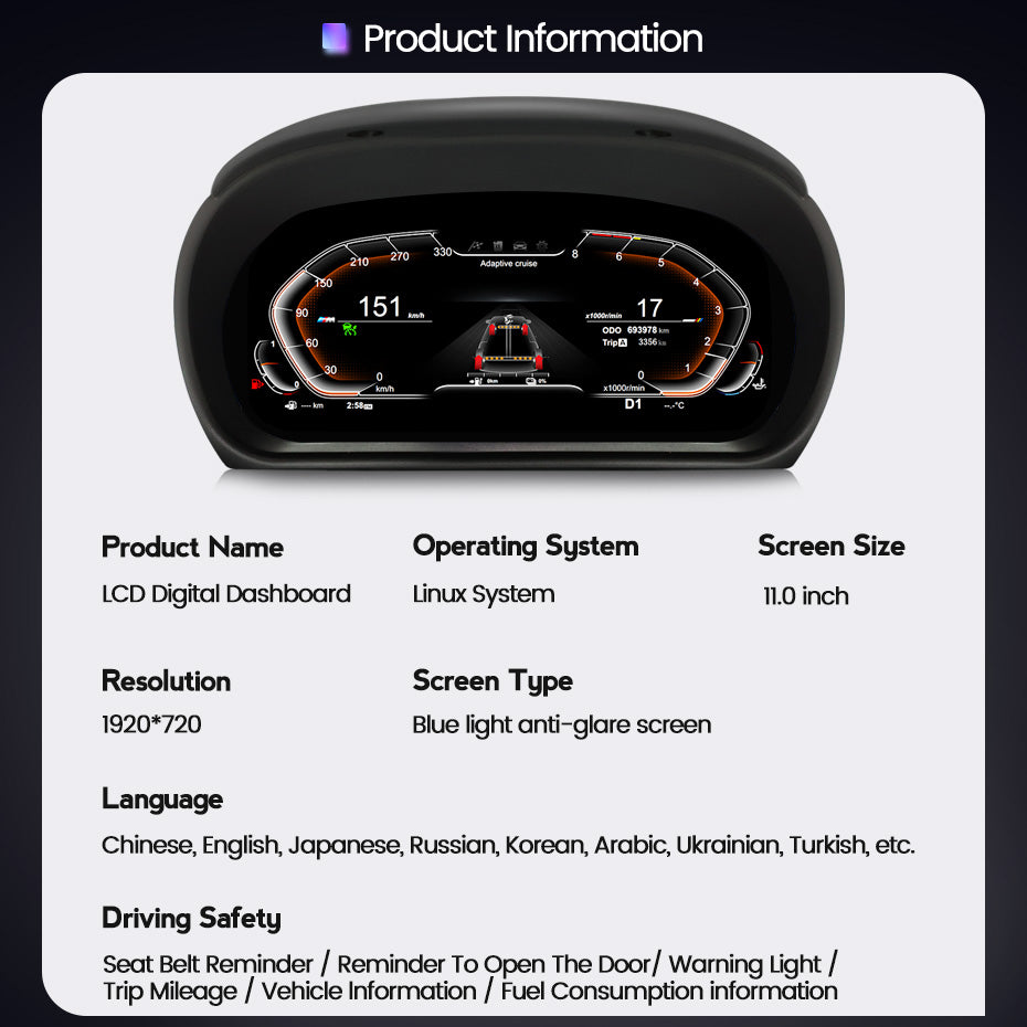 BMW 3 Series E90/E91/E92 (2005-2012) BMW Digital Instrument Cluster