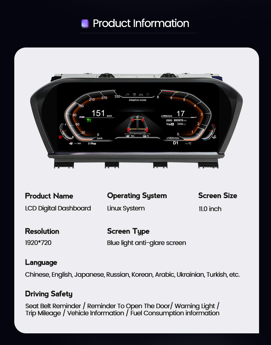 BMW X1 F48 F49 (2016-2020) BMW Digital Instrument Cluster
