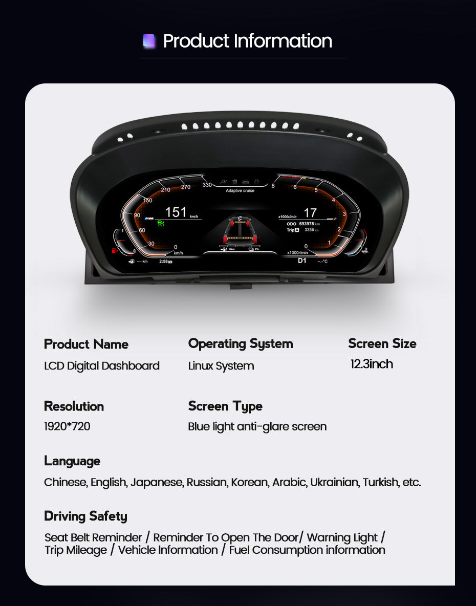 BMW X6 E71 (2006-2013) BMW Digital Instrument Cluster