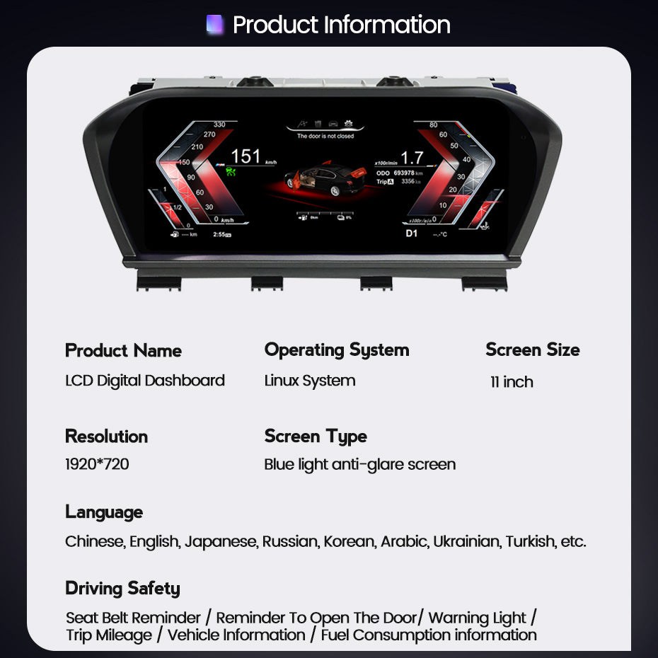 BMW 1 Series F20 F52 ( 2013-2019 ) BMW Digital Instrument Cluster