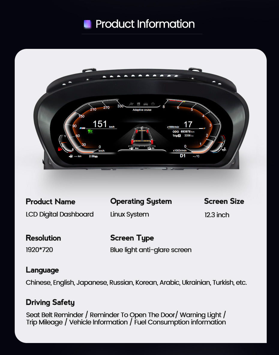 BMW 5 Series / 6 Series E60/E61/E63/E64 (2003-2009) BMW Digital Instrument Cluster