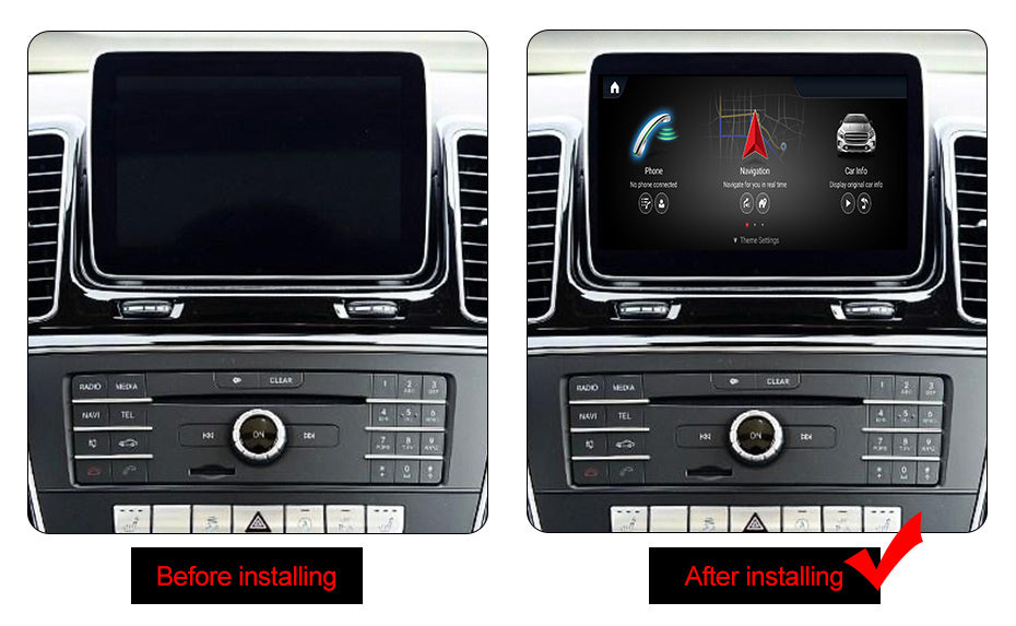MERCEDES BENZ GLE W166 (2016–2018) – NTG 5.0 8.4 inch Android Multimedia System | GPS | Wi-Fi | 4G SIM | Bluetooth | A2DP | Wireless Apple CarPlay & Android Auto | 360° View