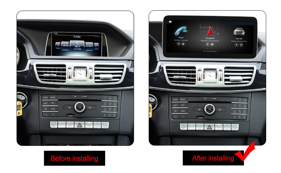 MERCEDES BENZ E-Class W212 (2015) – NTG5.0 12.5 inch Android Multimedia System | GPS | Wi-Fi | 4G SIM | Bluetooth | A2DP | Wireless Apple CarPlay & Android Auto | 360° View