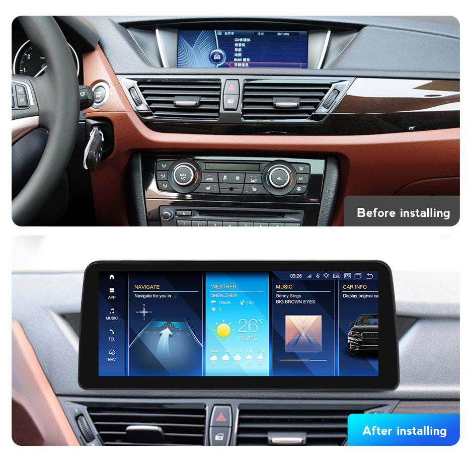 BMW X1 E84 (2009–2015) – CIC / Without Screen 12.5 inch Android Multimedia System | GPS | Wi-Fi | 4G SIM | Bluetooth | A2DP | Wireless Apple CarPlay & Android Auto | 360° View