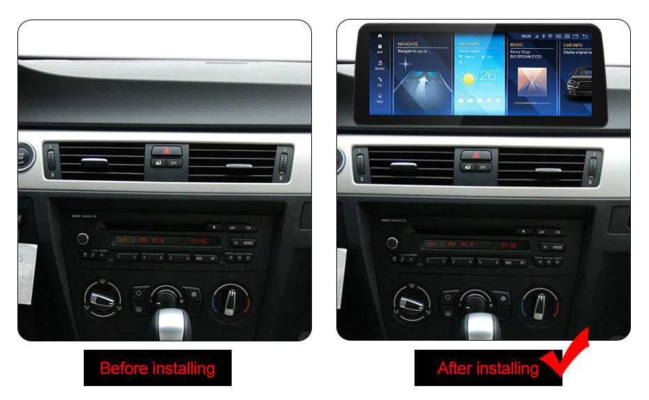BMW 3 Series E90/E91/E92/E93/M3 (2005–2012) Without Original Screen 12.5 inch Android Multimedia System | GPS | Wi-Fi | 4G SIM | Bluetooth | A2DP | Wireless Apple CarPlay & Android Auto | 360° View