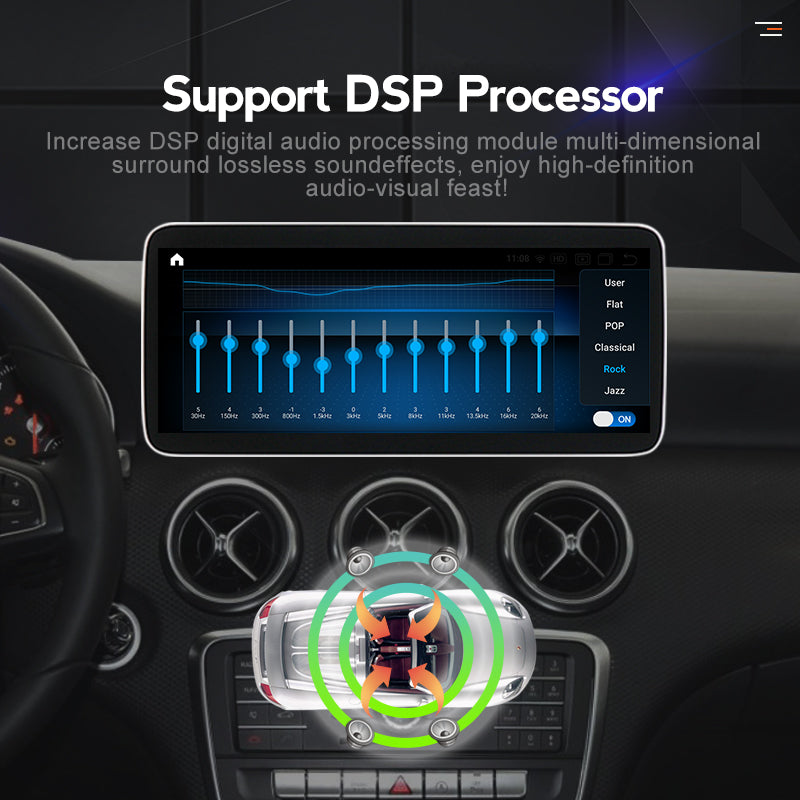 MERCEDES BENZ A-Class W176 (2016–2018) – NTG5.0 10.25 inch Android Multimedia System | GPS | Wi-Fi | 4G SIM | Bluetooth | A2DP |  Wireless Apple CarPlay & Android Auto | 360° View