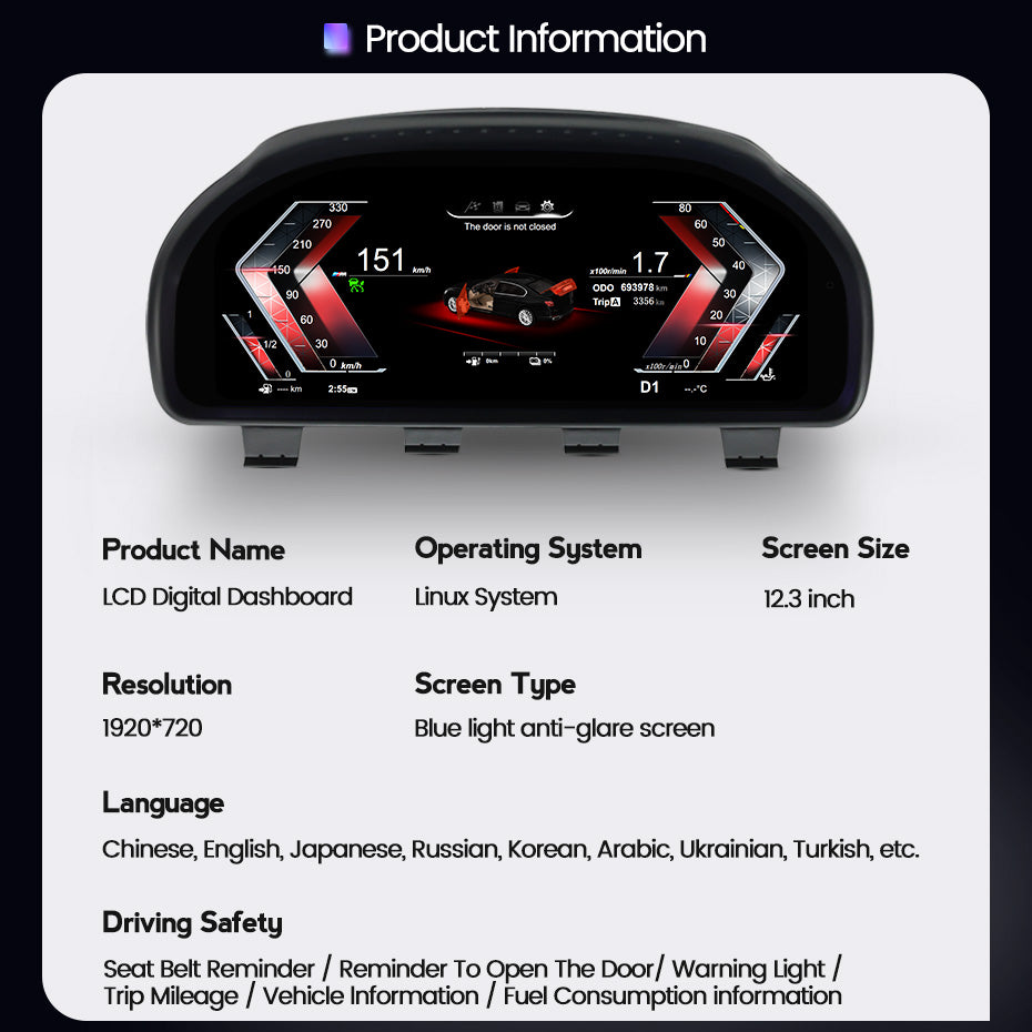 BMW 5 Series F10/F11/F18 (2010-2017) BMW Digital Instrument Cluster