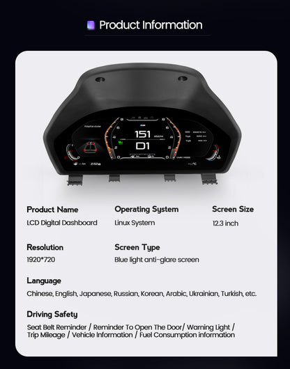 BMW 3 Series F30/F31/F34 (2013- 2019) BMW Digital Instrument Cluster