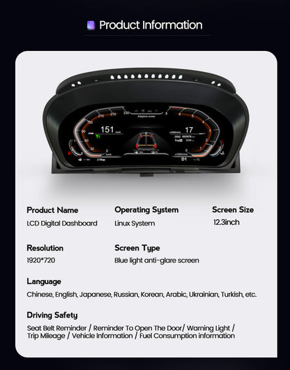 BMW X6 E71 （2006-2013) BMW Digital Instrument Cluster