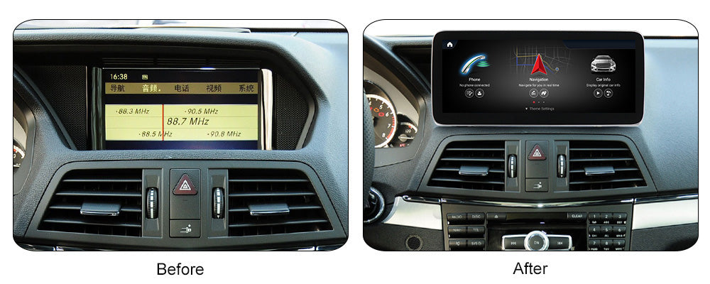MERCEDES BENZ E-Class Coupe C207/A207 (2010–2012) – NTG4.0 12.5 inch Android Multimedia System | GPS | Wi-Fi | 4G SIM | Bluetooth | A2DP |  Wireless Apple CarPlay & Android Auto | 360° View
